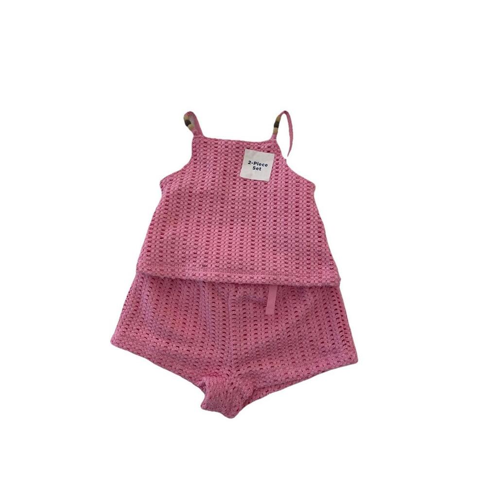 Old Navy Cotton Crochet Short Set  Pink Size 12-18m‎ H89